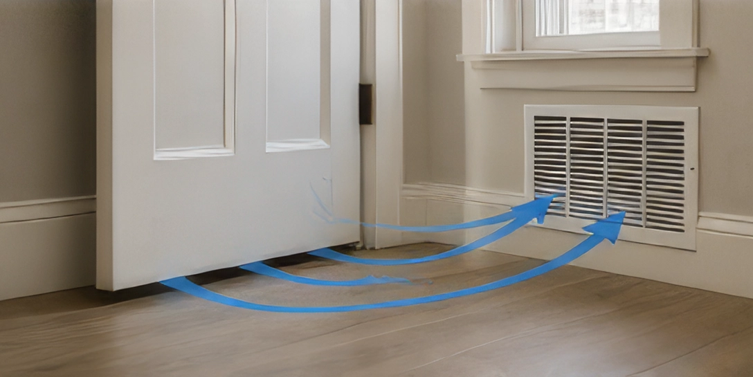 AIR ALWAYS FINDS A WAY When doors are closed and airflow is restricted, air looks for another path. Often, it escapes through small gaps around doors, windows, outlets, and other openings in your home.
